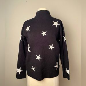 Star mock neck sweater